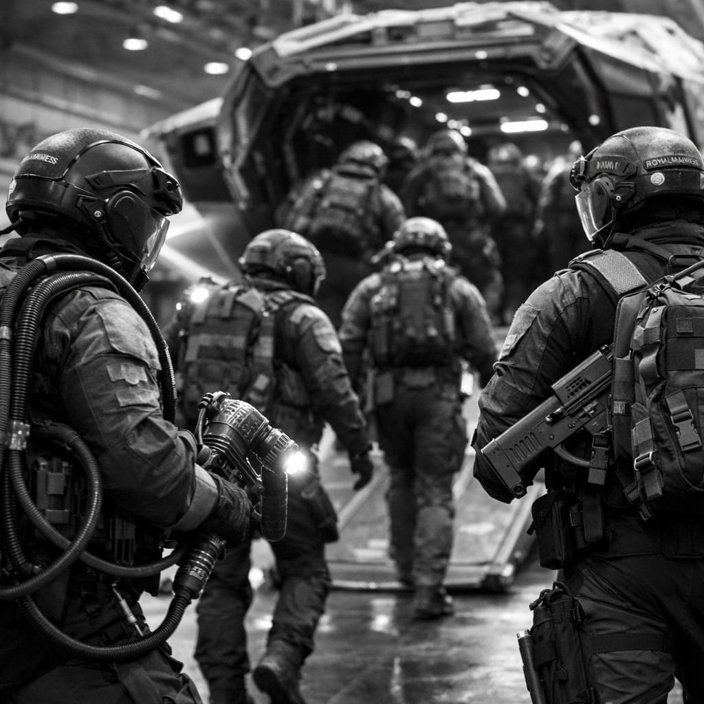 Space marines respond to the pirate attack on the Eversence