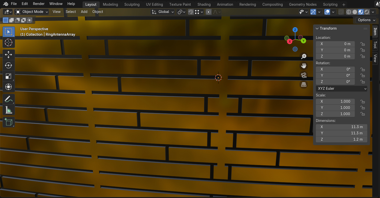 This image shows how I used two materials to create the fractal shape.